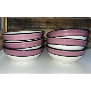HF Coors Tucson AZ Purple Spree Cereal Bowl Set Of 6 - Scratches On Bottom